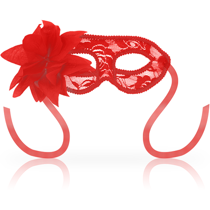 OHMAMA - MASCHERINE OCCHI CON PIZZO E FIORE ROSSO
