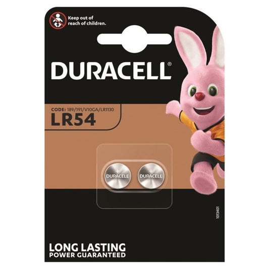 DURACELL - BATTERIA ALCALINICA A BOTTONE LR54 LR1130 AG10 1,5 V BLISTER*2