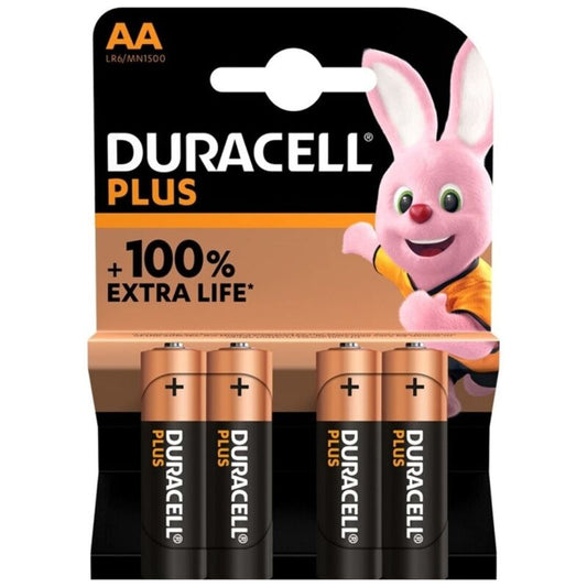 DURACELL - PLUS POWER 100 AA BATTERIE ALCALINE LR6 BLISTER*4