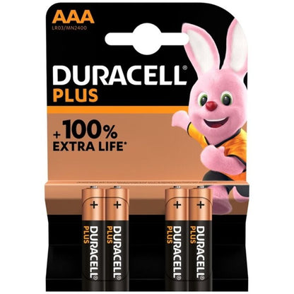 DURACELL - PLUS POWER 100 BATTERIE ALCALINE AAA LR03 BLISTER*4