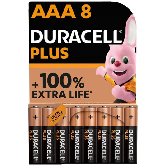 DURACELL - PLUS POWER 100 BATTERIE ALCALINE AAA LR03 BLISTER*8