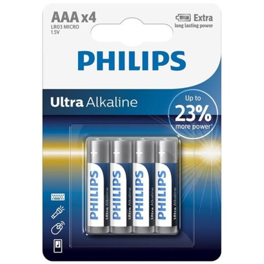 PHILIPS - BATTERIA ULTRA ALCALINE AAA LR03 BLISTER*4