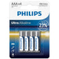 PHILIPS - BATTERIA ULTRA ALCALINE AAA LR03 BLISTER*4