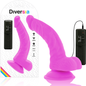 DIVERSIA - DILDO REALISTICO FLESSIBILE VIBRANTE LILLA 21,5 CM -O- 4,5 CM