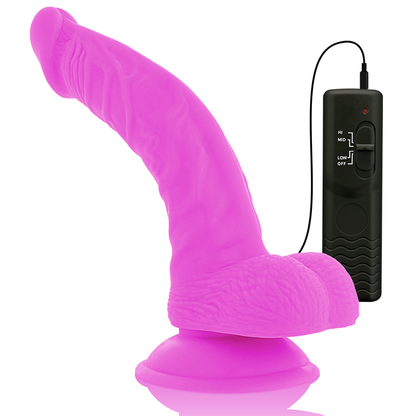 DIVERSIA - DILDO REALISTICO FLESSIBILE VIBRANTE LILLA 21,5 CM -O- 4,5 CM