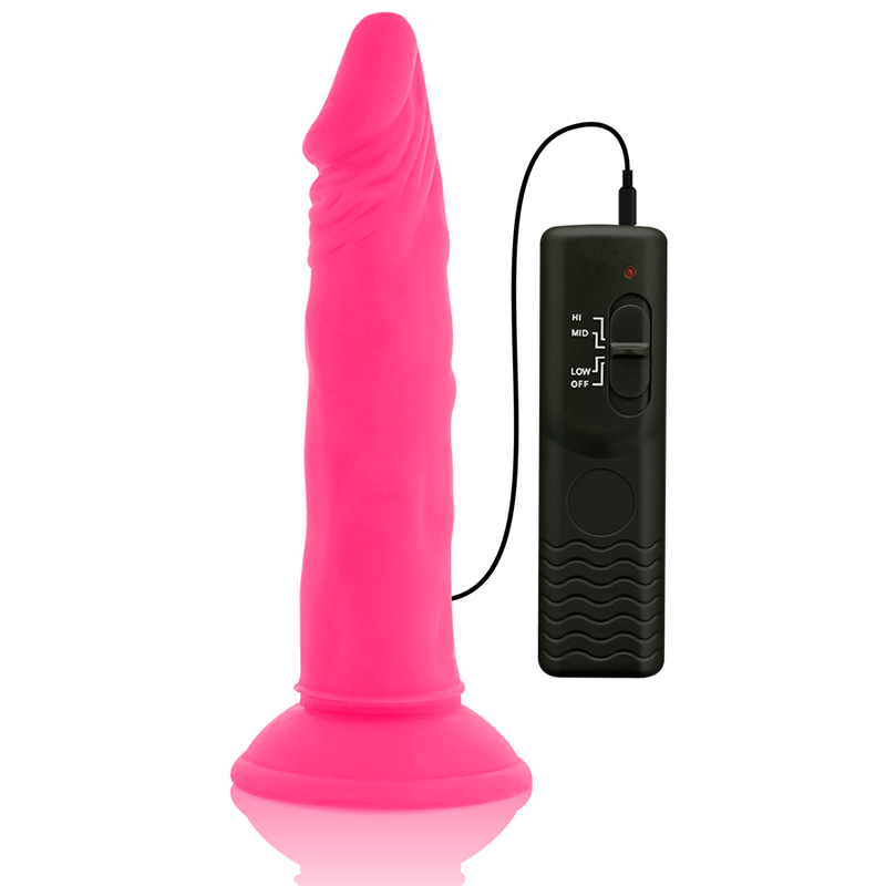 DIVERSIA - DILDO REALISTICO FLESSIBILE VIBRANTE ROSA 23 CM -O- 4,3 CM