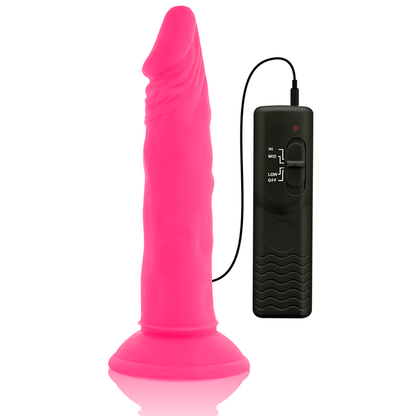 DIVERSIA - DILDO REALISTICO FLESSIBILE VIBRANTE ROSA 23 CM -O- 4,3 CM