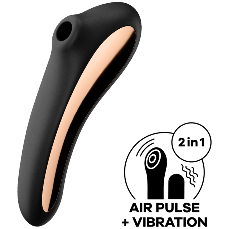 SATISFYER - STIMOLATORE CLITORIDEO DUAL KISS NERO