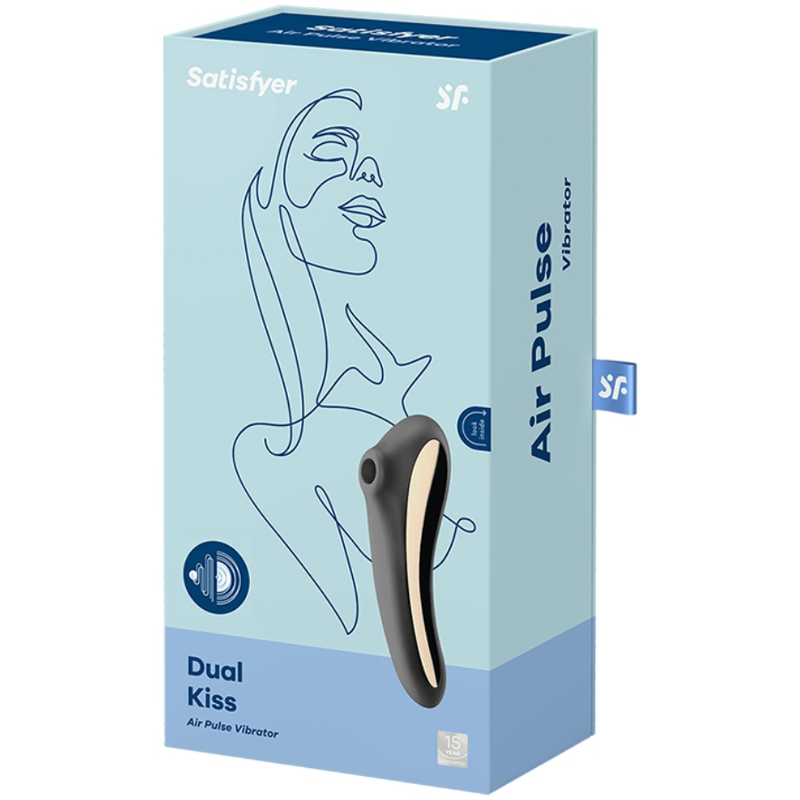 SATISFYER - STIMOLATORE CLITORIDEO DUAL KISS NERO
