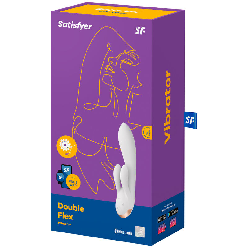SATISFYER - VIBRATORE DOPPIO FLEX APP NERO