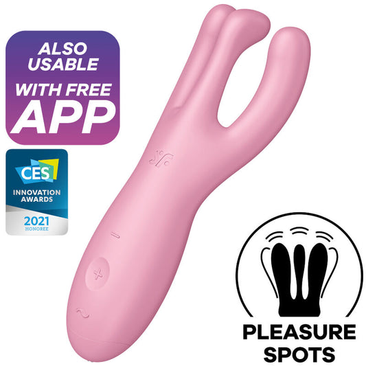 SATISFYER - THREESOME 4 VIBRADOR APP AZUL