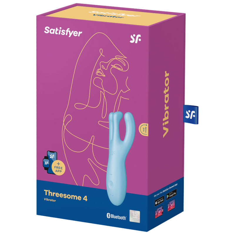 SATISFYER - APP VIBRATORE A TRE 4 VIBRATORI BLU