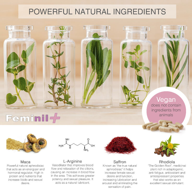 500 COSMETICI - FEMINIL+ AUMENTO DELLA LIBIDO SESSUALE FEMMINILE - 30 CAPSULE