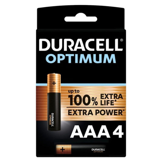 DURACELL - BATTERIA ALCALINE AAA OPTIMUM 200 LR03 BLISTER*4