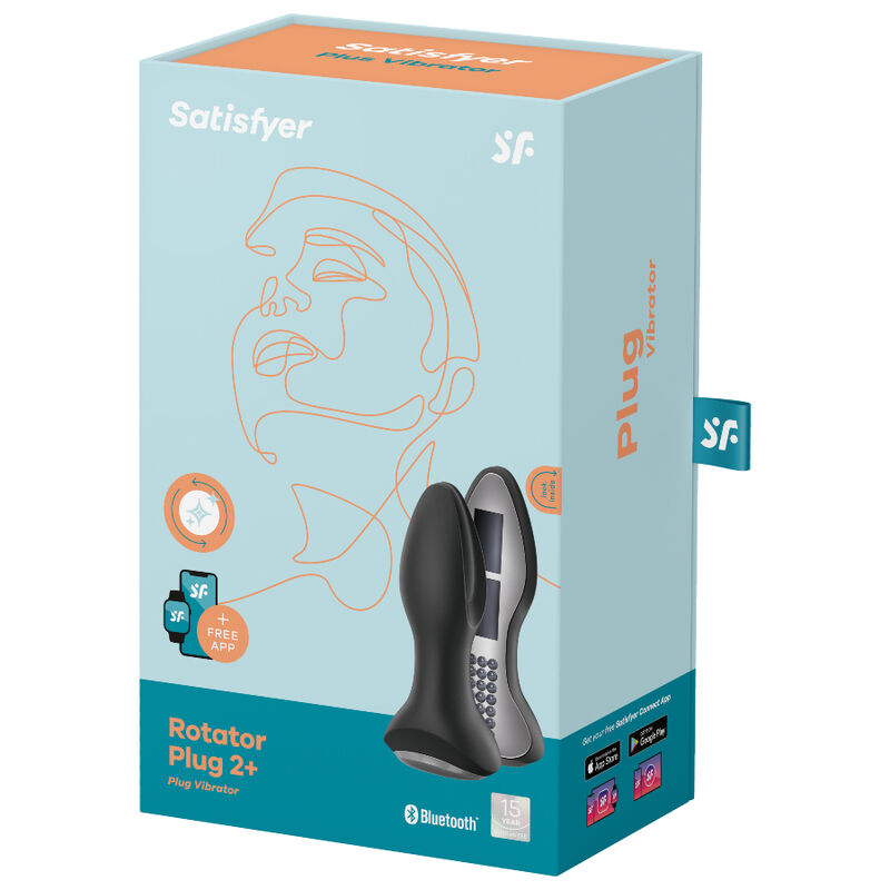 SATISFYER - ROTATOR PLUG 2+ PLUG VIBRADOR APP ROJO