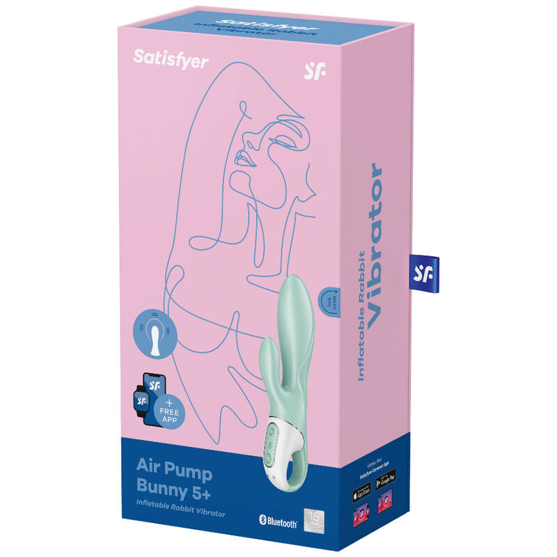 SATISFYER - AIR PUMP BUNNY 5+ VIBRATORE GONFIABILE A FORMA DI CONIGLIO VERDE