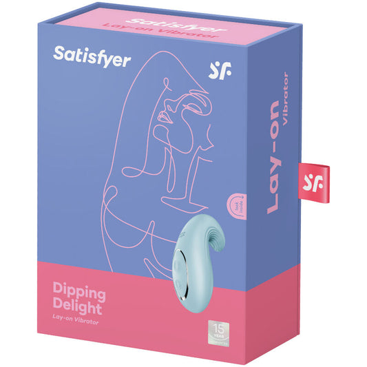 SATISFYER - DIPPING DELIGHT VIBRADOR LAY-ON ROJO