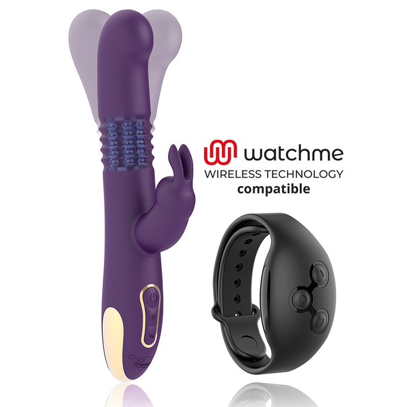 TESORO - BASTIAN RABBIT SU E GIÙ, ROTATORE E VIBRATORE COMPATIBILE CON LA TECNOLOGIA WIRELESS WATCHME
