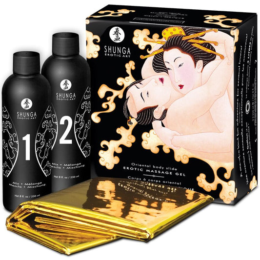 SHUNGA - GEL PER MASSAGGIO EROTICO CORPO-CORPO ORIENTALE MELONE E MANGO 