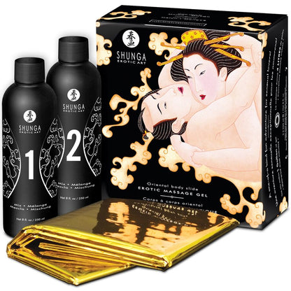 SHUNGA - GEL PER MASSAGGIO EROTICO CORPO-CORPO ORIENTALE MELONE E MANGO 