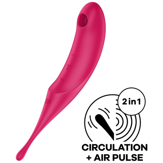 SATISFYER - STIMOLATORE E VIBRATORE TWIRLING PRO BLU