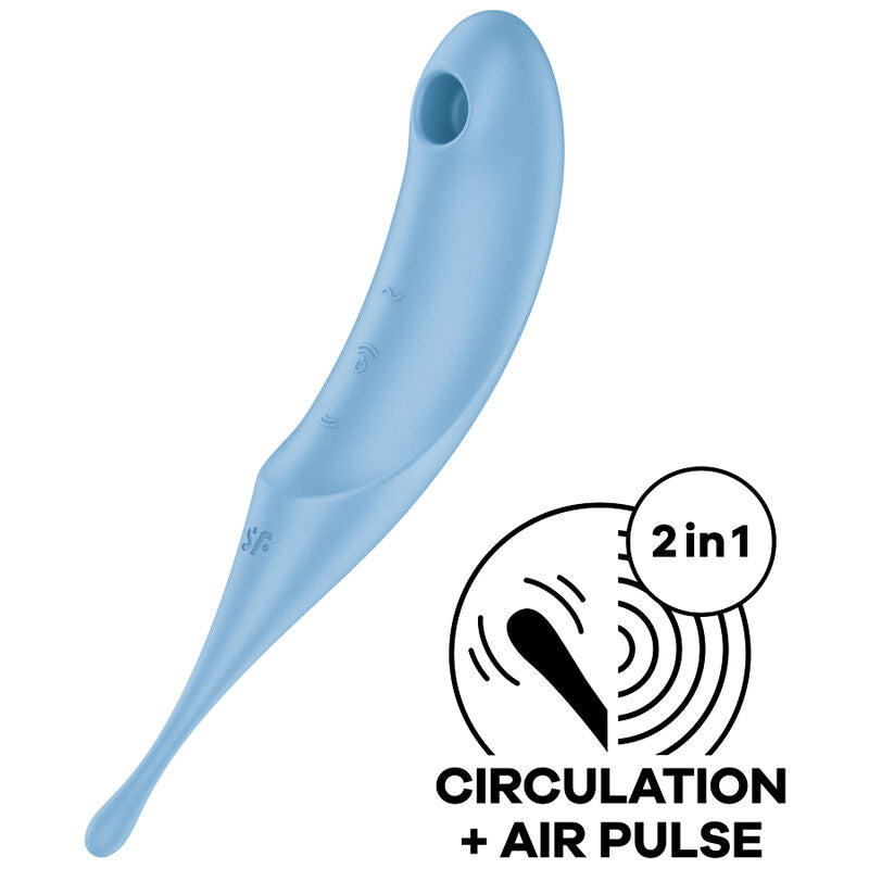 SATISFYER - STIMOLATORE E VIBRATORE TWIRLING PRO BLU