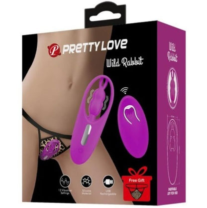 PRETTY LOVE - STIMOLATORE PER MUTANDINE WILD RABBIT CON TELECOMANDO IN LILLA
