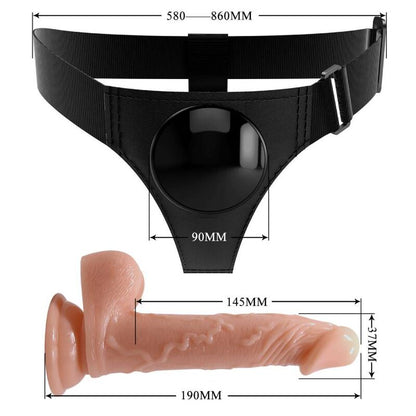 PRETTY LOVE - IMBRACATURA SLIP UNIVERSALE CON DILDO KEVIN 19 CM NATURALE