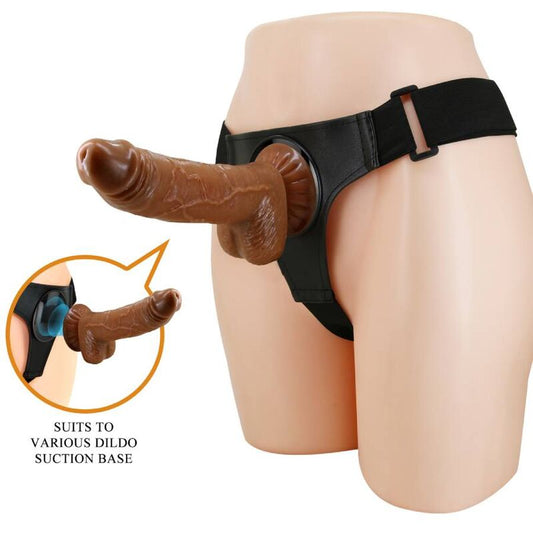 PRETTY LOVE - IMBRACATURA SLIP UNIVERSALE CON DILDO MICHEAL 20 CM NERO