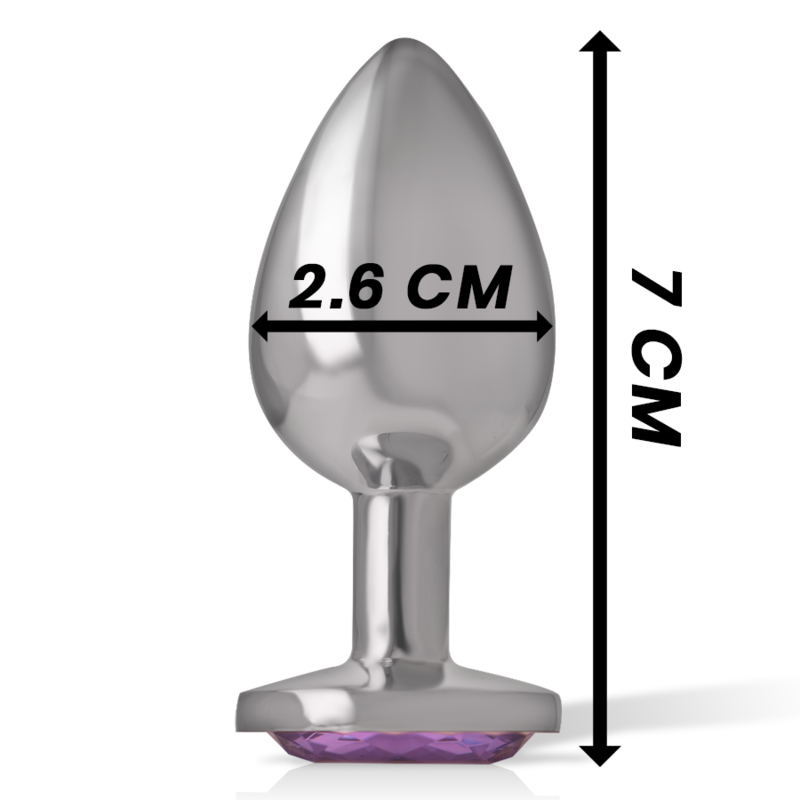 INTENSO - PLUG ANALE IN ALLUMINIO E VETRO VIOLA TAGLIA S