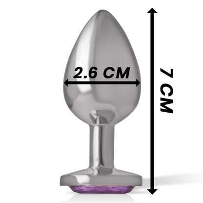 INTENSO - PLUG ANALE IN ALLUMINIO E VETRO VIOLA TAGLIA S