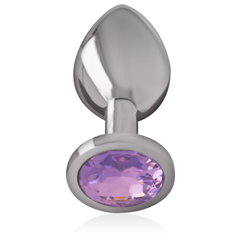 INTENSO - PLUG ANALE IN METALLO ALLUMINIO CON VETRO VIOLA TAGLIA M