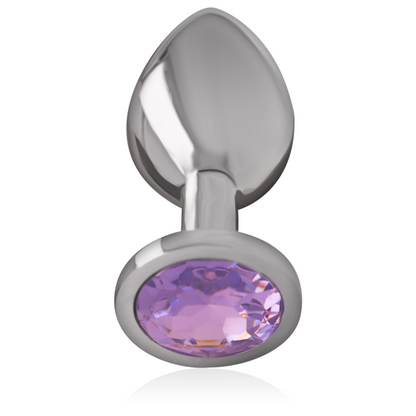 INTENSO - PLUG ANALE IN METALLO ALLUMINIO CON VETRO VIOLA TAGLIA M