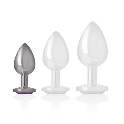 INTENSO - PLUG ANALE IN ALLUMINIO E VETRO VIOLA TAGLIA S