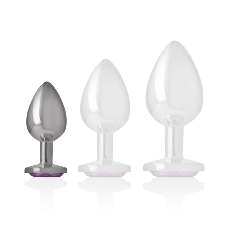 INTENSO - PLUG ANALE IN ALLUMINIO E VETRO VIOLA TAGLIA S