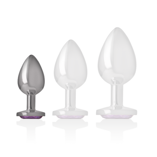 INTENSO - PLUG ANALE IN ALLUMINIO E VETRO VIOLA TAGLIA S