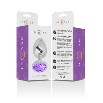 INTENSO - PLUG ANALE IN ALLUMINIO E VETRO VIOLA TAGLIA S