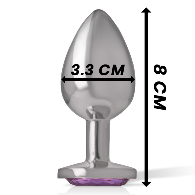 INTENSO - PLUG ANALE IN METALLO ALLUMINIO CON VETRO VIOLA TAGLIA M
