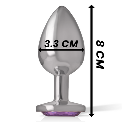 INTENSO - PLUG ANALE IN METALLO ALLUMINIO CON VETRO VIOLA TAGLIA M