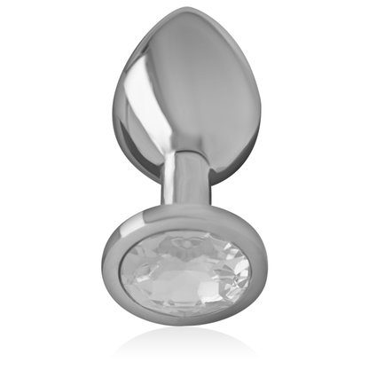 INTENSO - PLUG ANALE IN ALLUMINIO E VETRO ARGENTATO TAGLIA S