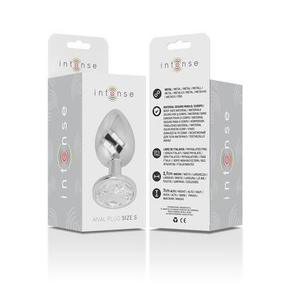 INTENSO - PLUG ANALE IN ALLUMINIO E VETRO ARGENTATO TAGLIA S