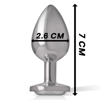 INTENSO - PLUG ANALE IN ALLUMINIO E VETRO ARGENTATO TAGLIA S