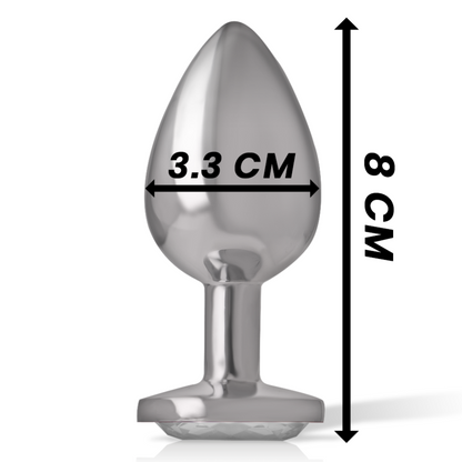 INTENSO - PLUG ANALE IN METALLO ALLUMINIO CON VETRO ARGENTATO TAGLIA M