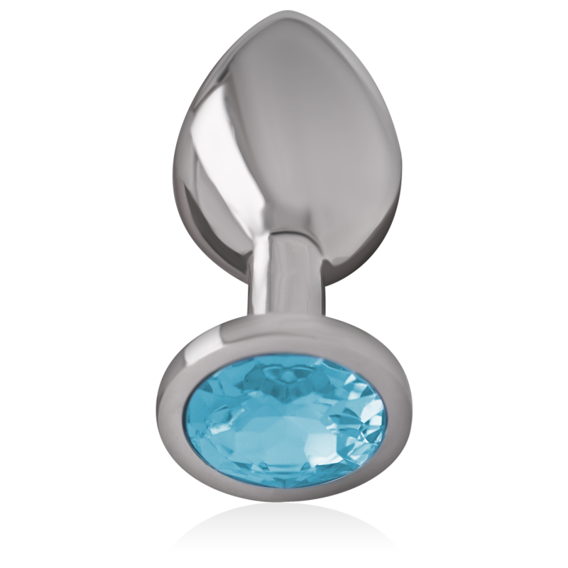 INTENSE - PLUG ANALE IN METALLO E ALLUMINIO CON VETRO BLU TAGLIA S