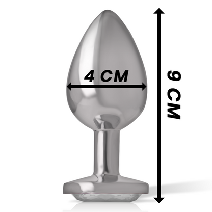 INTENSO - PLUG ANALE IN ALLUMINIO E VETRO ARGENTATO TAGLIA L