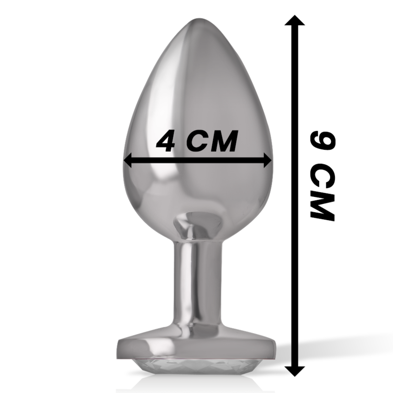 INTENSO - PLUG ANALE IN ALLUMINIO E VETRO ARGENTATO TAGLIA L