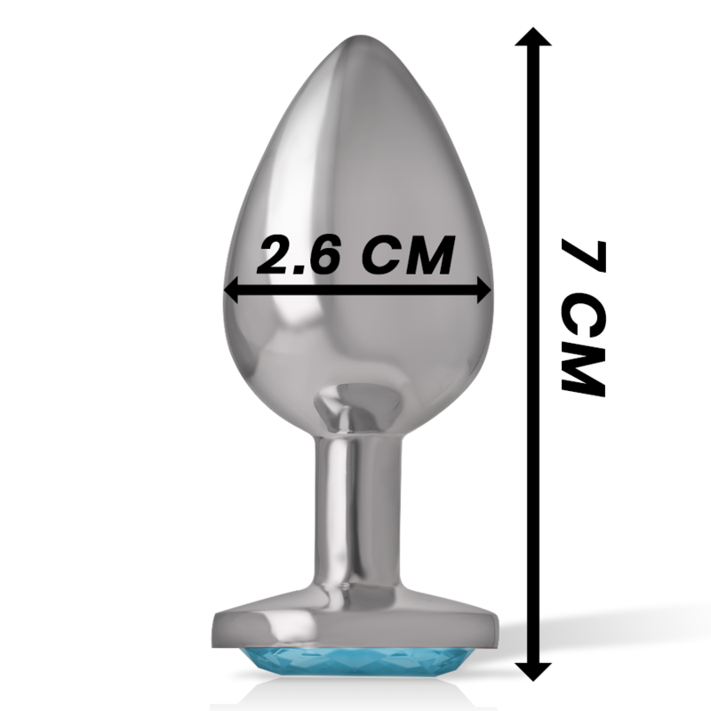 INTENSE - PLUG ANALE IN METALLO E ALLUMINIO CON VETRO BLU TAGLIA S