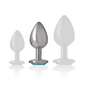 INTENSE - PLUG ANAL METAL ALUMINIO CON CRISTAL AZUL TALLA M