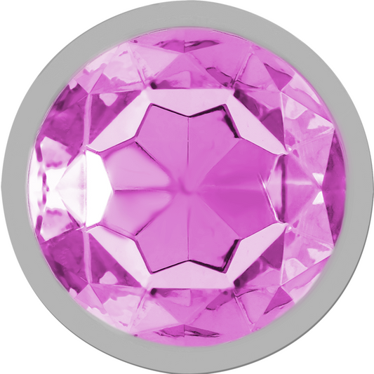 INTENSO - PLUG ANALE IN METALLO E ALLUMINIO CON VETRO ROSA TAGLIA S