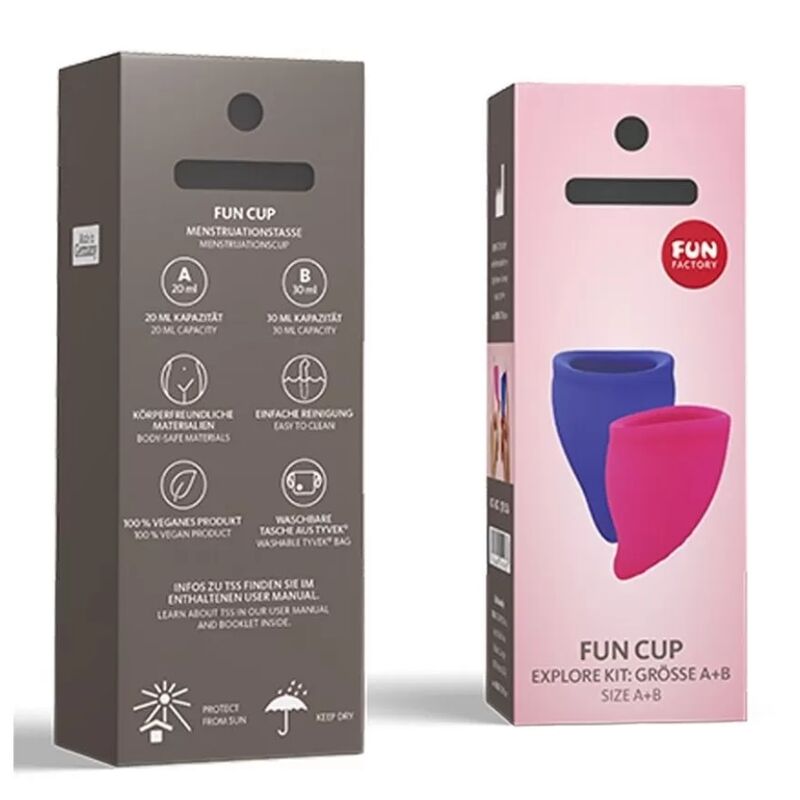 FUN FACTORY - KIT COPPA MESTRUALE FUN CUP EXPLORE ROSA E OLTREMARINE